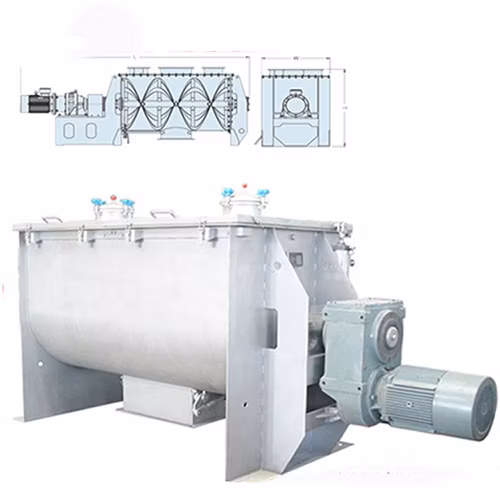 Granuli di materiale riciclato in PVC, miscelatore di asciugatura orizzontale, granuli di polvere possono essere agitati